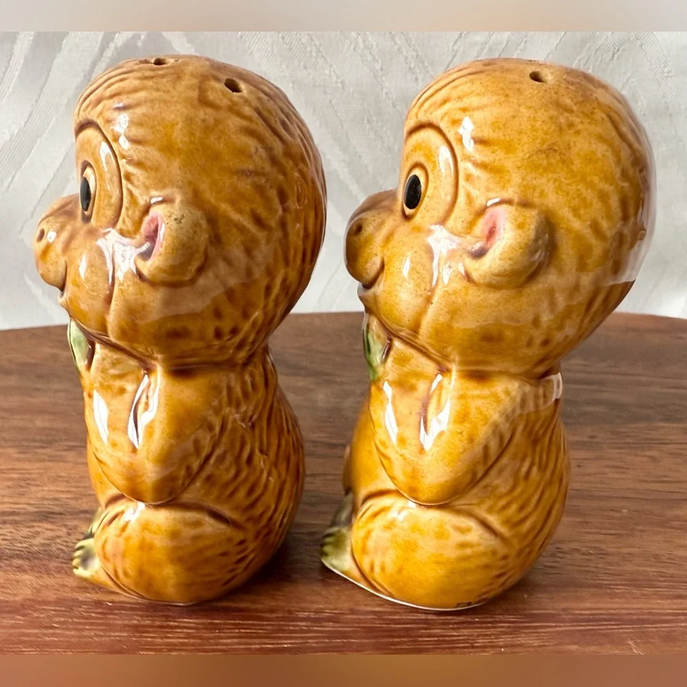 VTG Charming Monkey Salt and Pepper Shakers Made in Japan Porcelain S&P